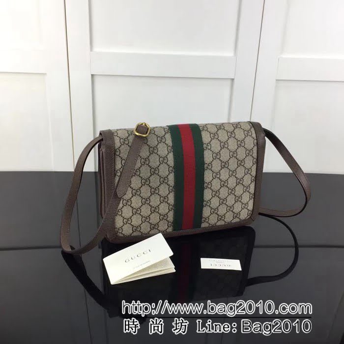 GUCCI古馳原單 新款高仿GUCCI新款專櫃品質原單貨實物實拍524356 啡pvc啡皮單肩斜挎包 HY1174
